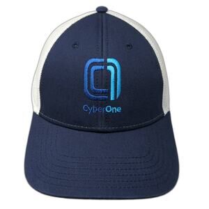 Cyber One Snapback Trucker Hat Blue One Size Adjustable Embroidered Cap America